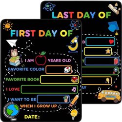 First Day of Kindergarten, First Day School Sign Board, 14x11 in Back to School Chalkboard Sign, Dou