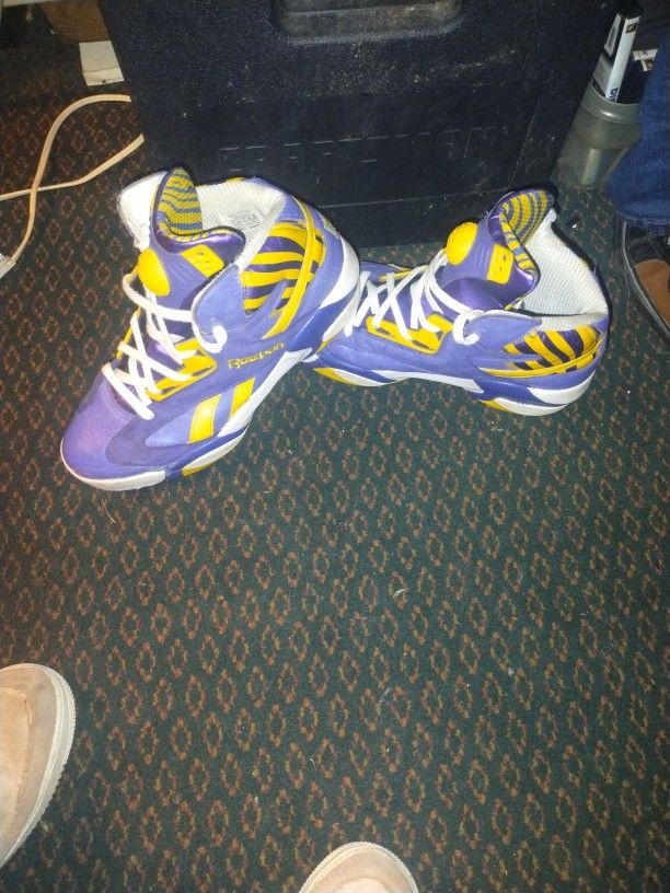 Reebok Pumps Size 11.5 Lakers Colors