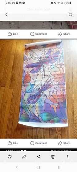 Dragonfly Stained Glass Print Cling On Film