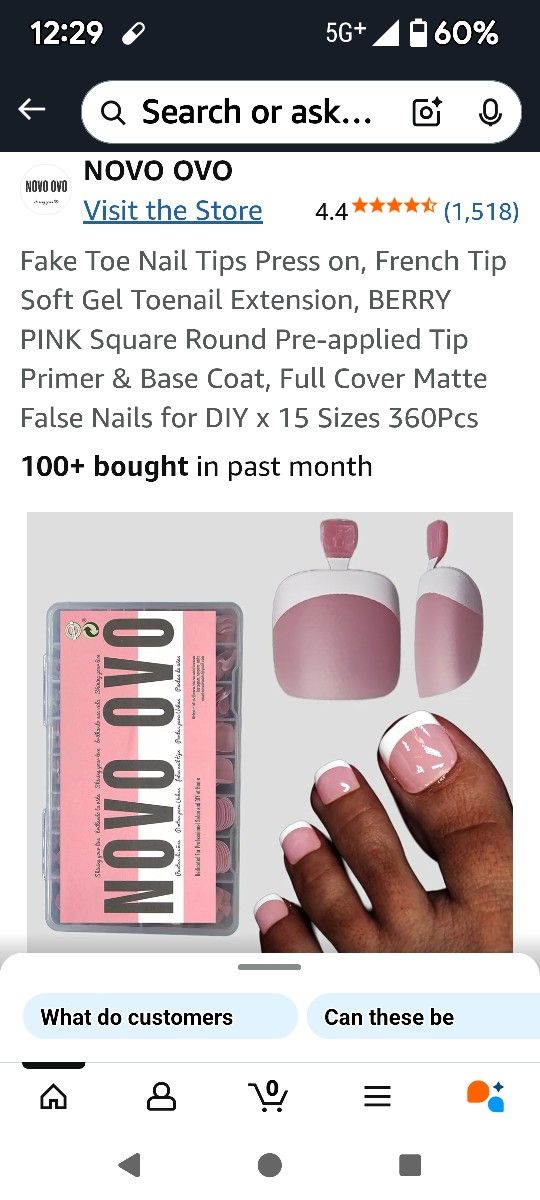 12 Sets Of Pedicure Toe NailsOne Box For A Year New $10