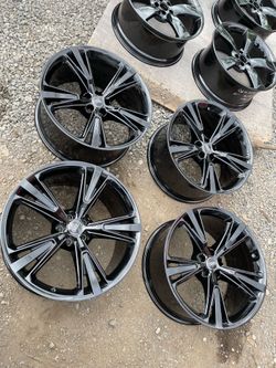 AUDI OEM  21 inch wheels gloss black  21 inch 5x112 fully refinished like new ! 1295$ for 4 rims plus tax.  New and used tires options available but n