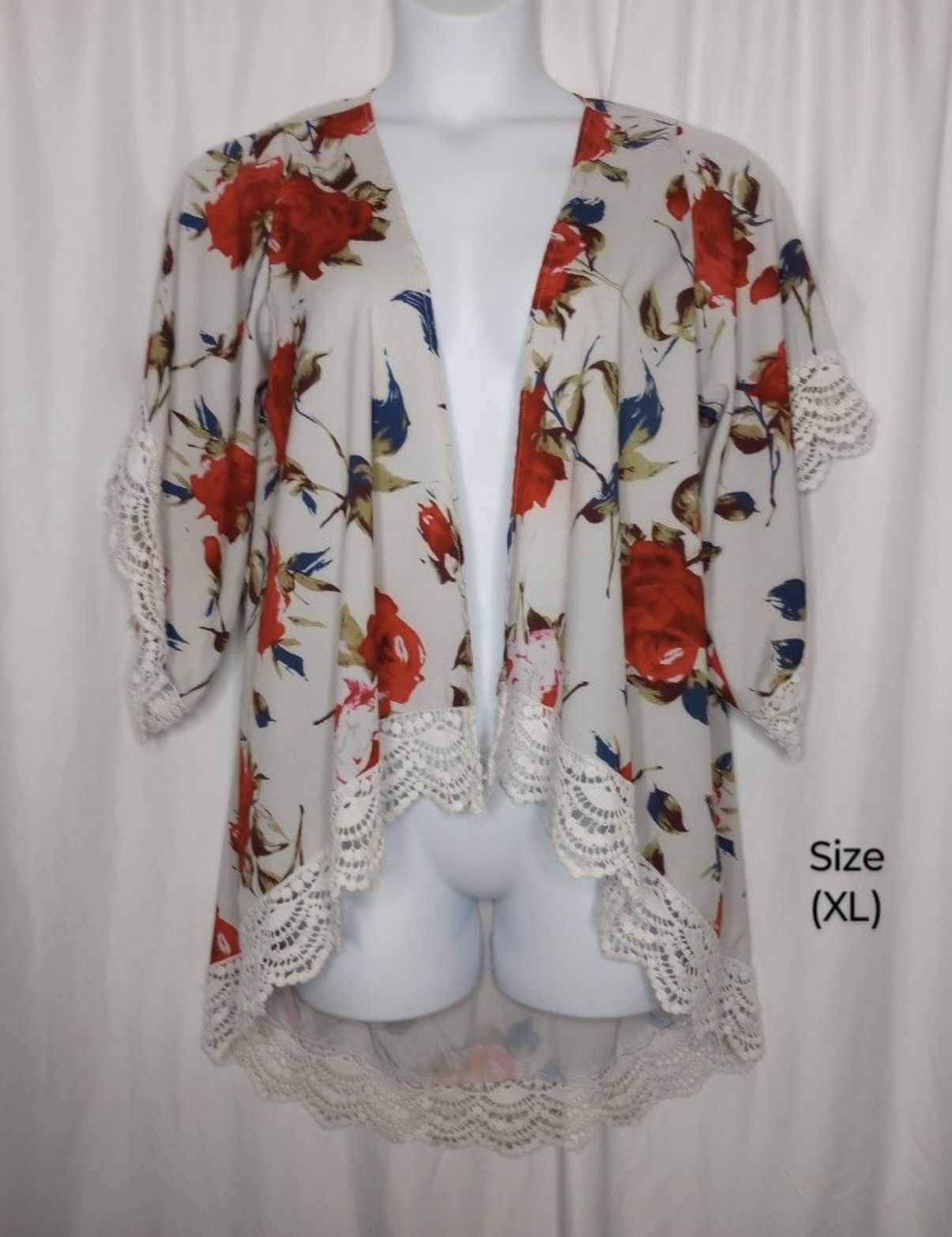 Floral Kimono Cardigan Plus Size (XL) $10