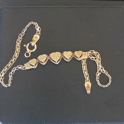 14k Gold Heart shaped Bracelet