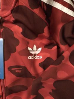 Bape x adidas adicolor track top store raw red
