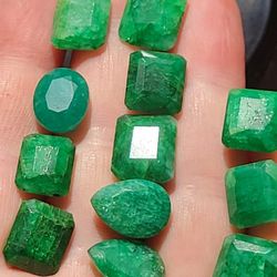 3pcs. Natural Emeralds Random Cuts 10ctw Each 