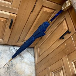 Pasotti Luxury Umbrella - Blue Canopy Gold Lion
