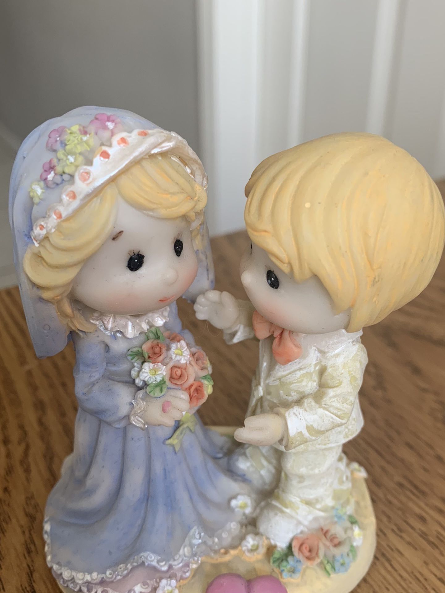 Boy and Girl Bride and Groom Wedding Cake Topper Blonde Haired 4"Tall