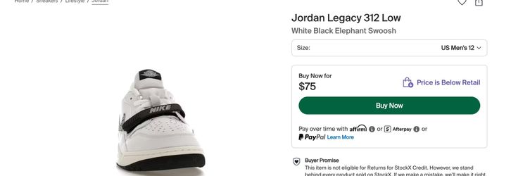 Jordan Legacy 312 Low - Size 12