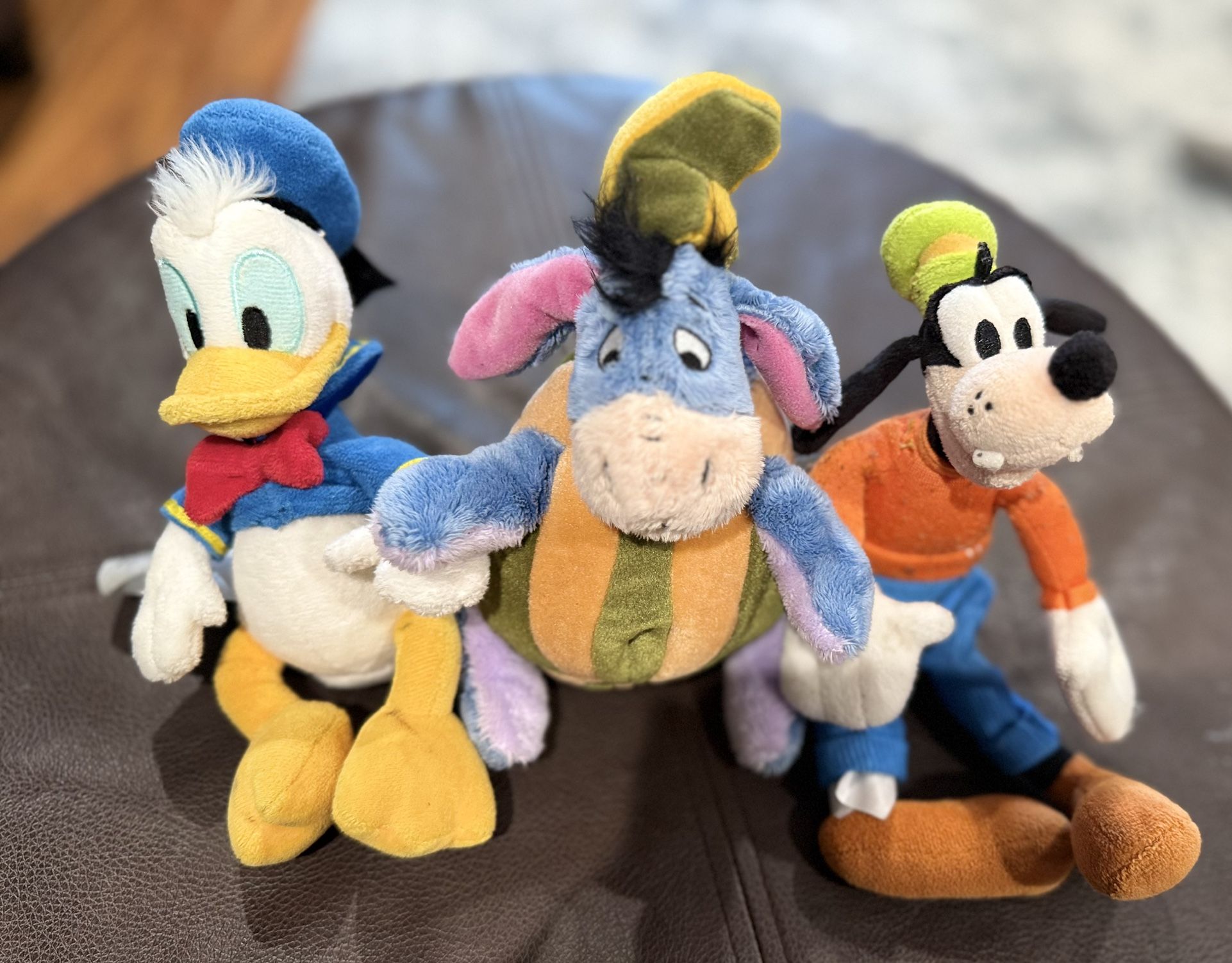 Disney Parks Donald Duck Eeyore Goofy Vintage Plushy Bean Bag Dolls Collectibles