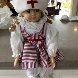 Collectible porcelain nurse doll Great Condition 