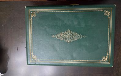 Vintage Green Leatherette Thorens Musical Jewelry Box