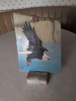 Eagle painting on marble