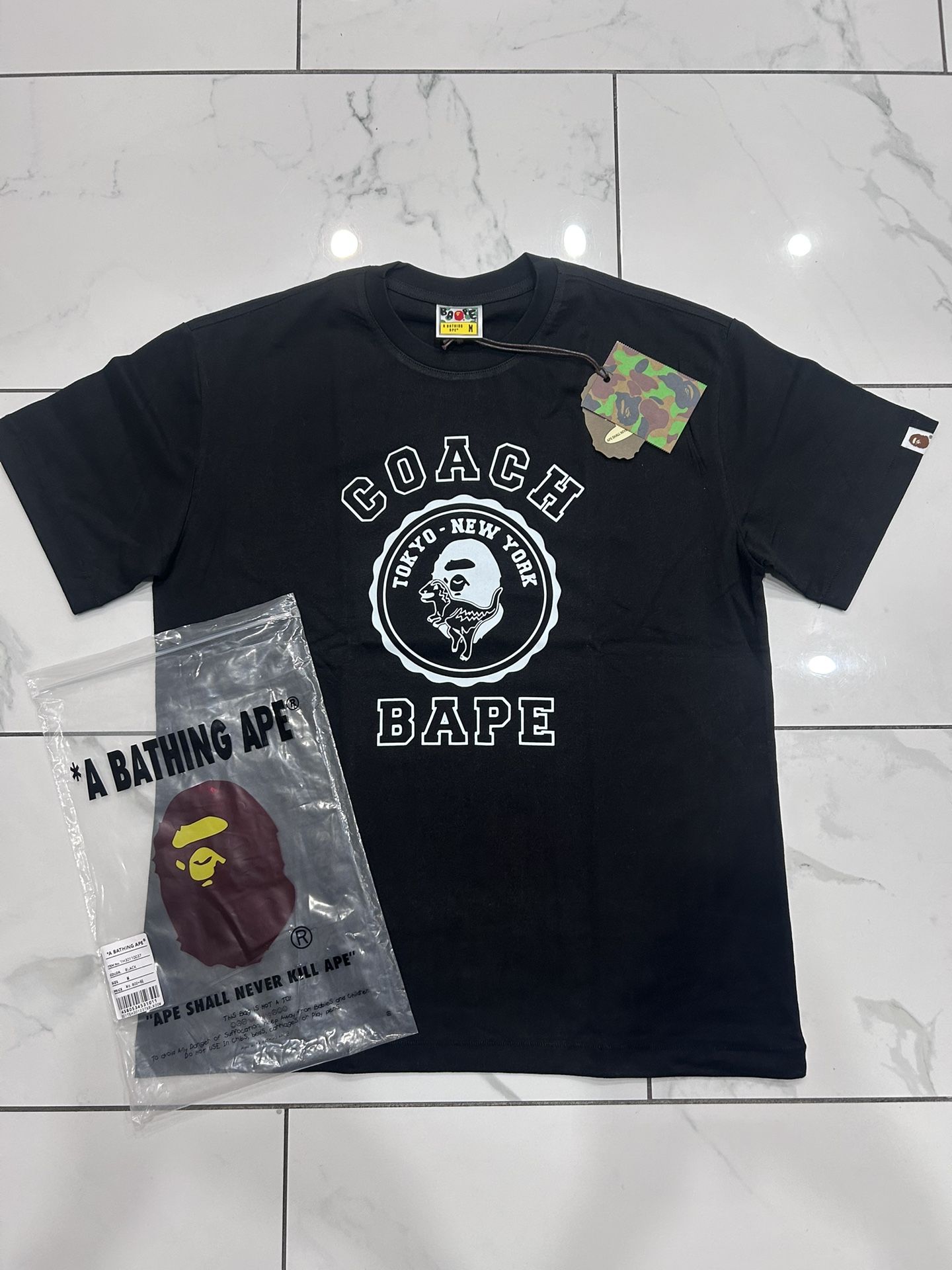 bape x coach size medium black tee