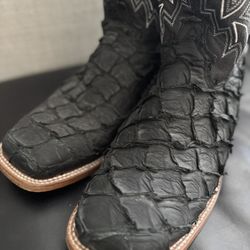 Durango Black Pirarucu Boots Sz 13