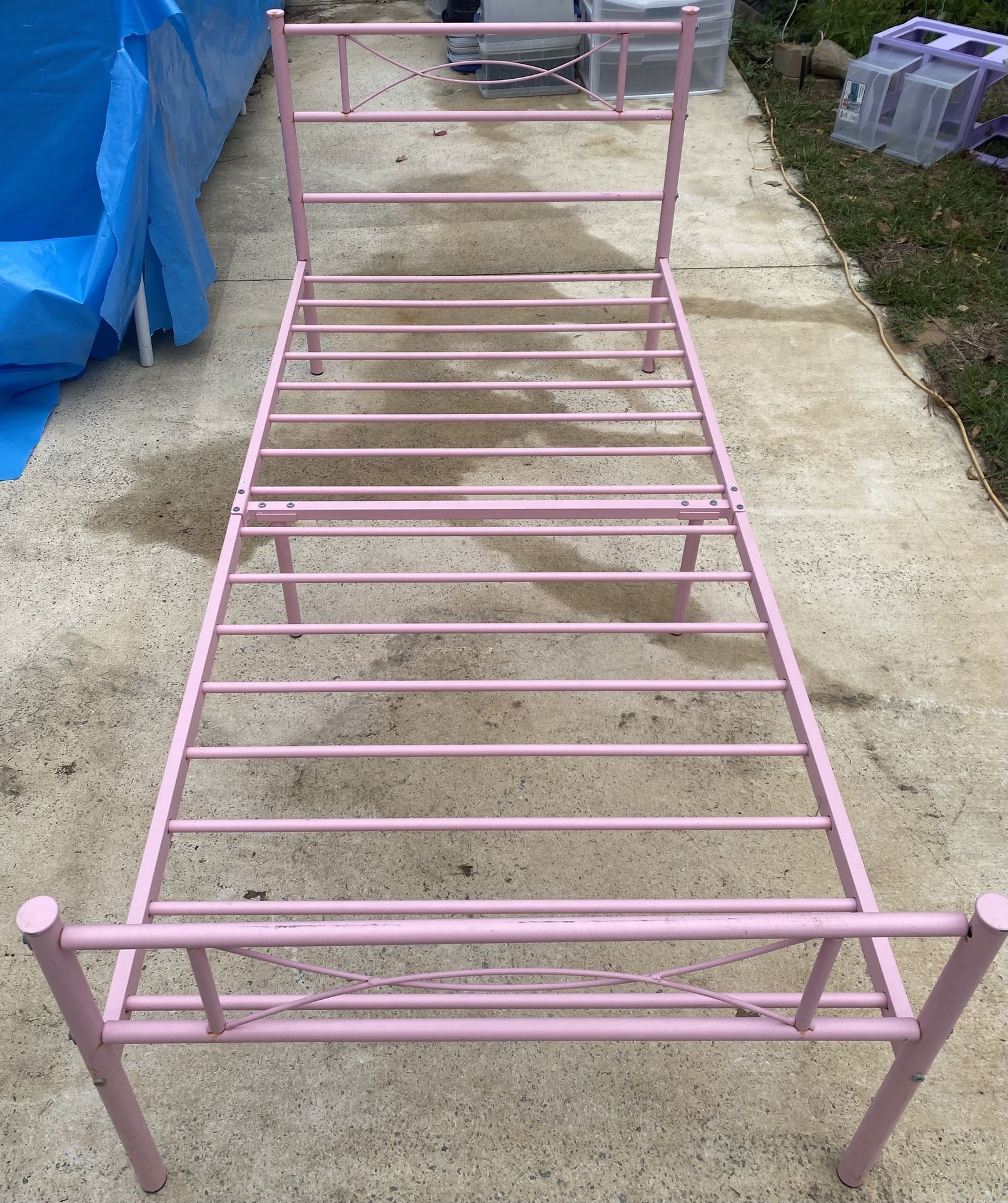 Twin Size Bed With New Mattress 