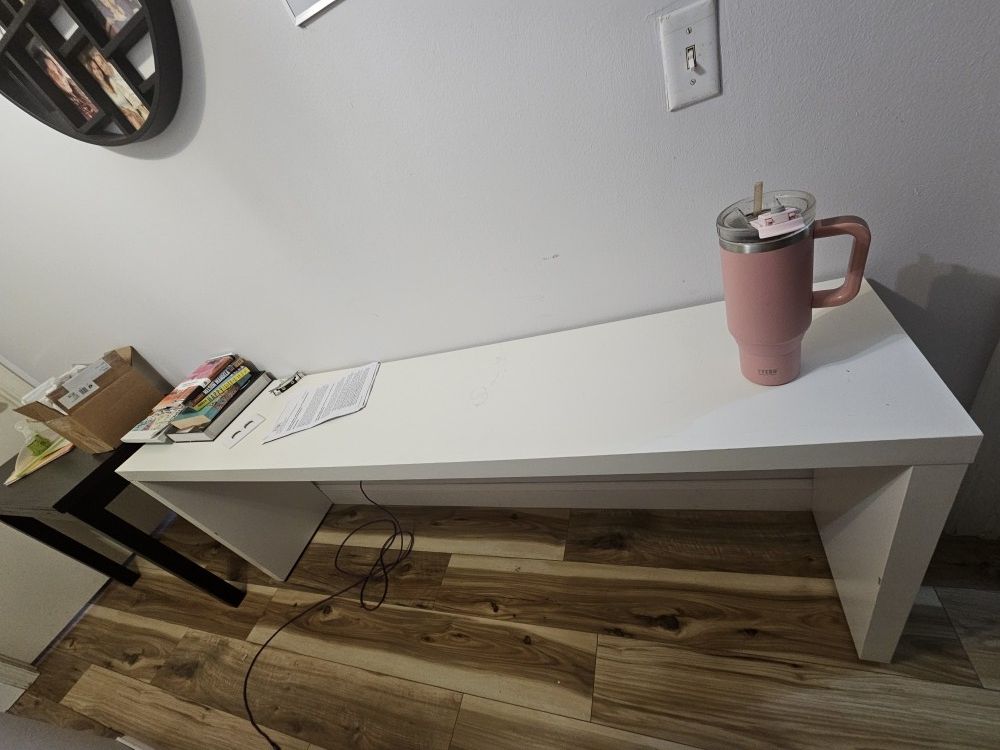 Mobile Computer Desk, Overbed Table With Wheels, 