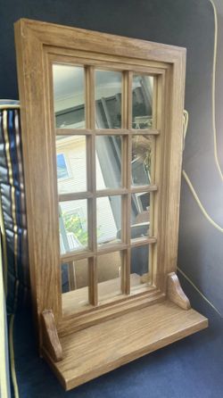 Vtg HOME INTERIORS GIFTS “WINDOW” WALL MIRROR WITH SHELF
