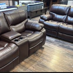 COMFY NEW RECLINING SOFA AND LOVESEAT SET ON SALE ONLY $1199. IN STOCK SAME DAY DELIVERY 🚚 EASY FINANCING 