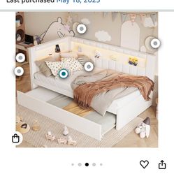 Twin LED bed With Trundle