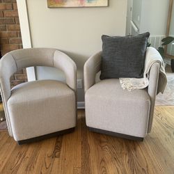 Pair of Designer Swivel Chairs (2)