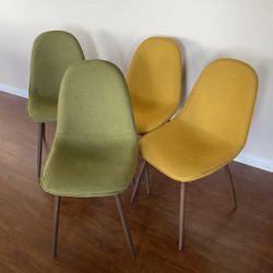 Target Copley Mid-century Modern 2x Green + 2x Yellow Dining Chairs - Set Of 4