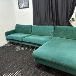 Emerald Green Sectional Couch 