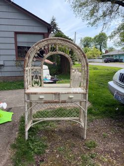70s wicker project vanity