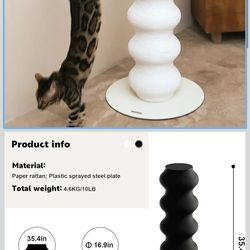 Large Cat Scratching Post - 35.4in Adjustable Height