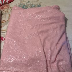 Pink Sequin Tablecloth  90”x156