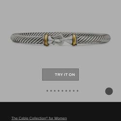 David Yurman Buckle Classic Cable Bracelet 5mm 18K Gold & Sterling Silver