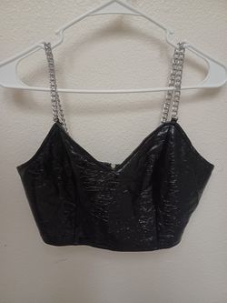 SHEIN Fake Leather Top size L