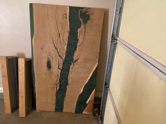 Unfinished epoxy, live edge, White oak slab