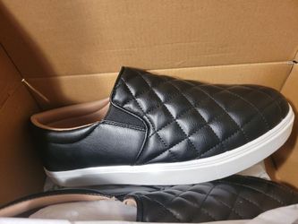 Black Quilted Slip-On Sneakers