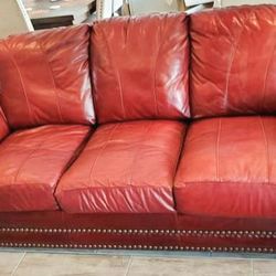 Lovely, Cherry Leather Sofa