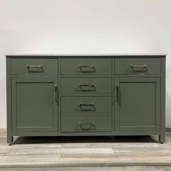 61'' Solid Wood Bathroom Vanity Cabinet with Stone Countertop (Open Box)