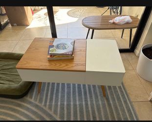 Mid century modern coffee table with storage