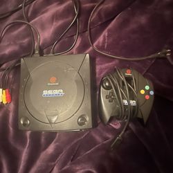 Sega Dreamcast Black Spots Edition With Controller And Cables