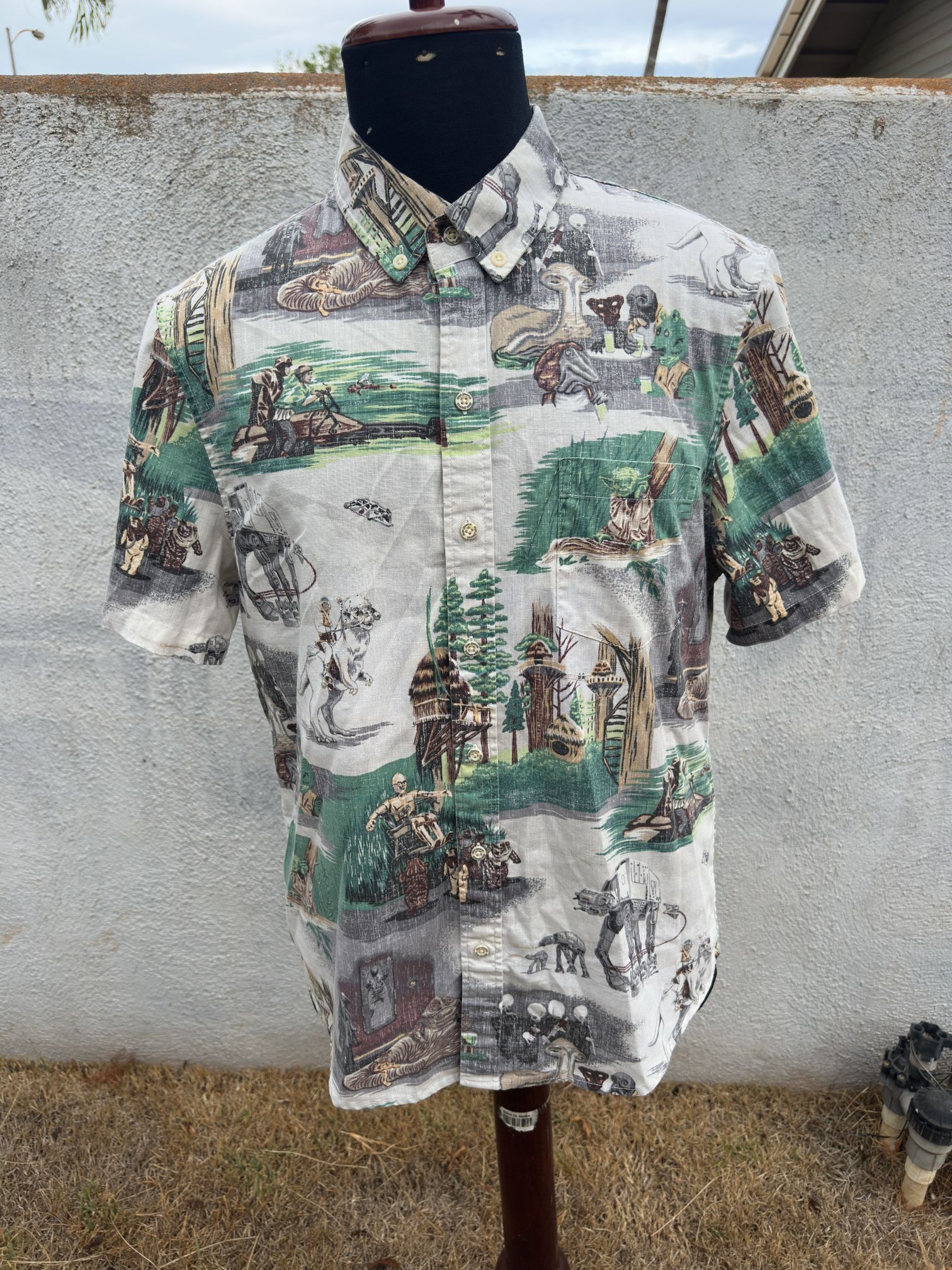 Reyn Spooner Star Wars Tailored Men's M Jabba Hutt Hoth Endor Yoda Han