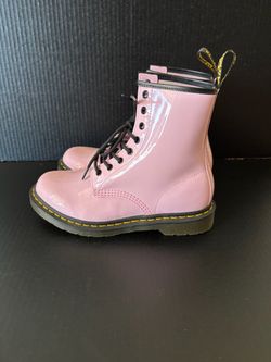 Women’s Dr Martens Barbie Pink Patent Leather Ankle Combat Boots