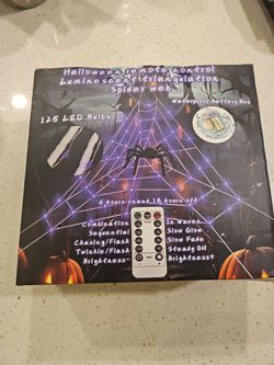 Halloween remote control luminescent triangulation spider web