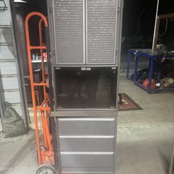 Cabinet With 3 Drawers And 2 Shelves with Glass Doors