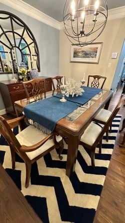 Vintage Drexel Heritage Chippendale Dining Room Set – Table, 8 Chairs & 2 Extension Leaves