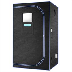 4x4 Grow Tent,19mm 3/4' Steel Pole Frame with 16mm Steel sidebars, 600D High Reflectivity Light-Tight Mylar Fabric with Durable Zippers, Unique Hygrom