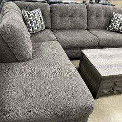 Mahoney Chocolate 2pc Sectional Sofa w/ LAF Chaise  