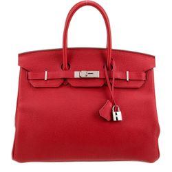 Hermes TOGO Birkin 35 Red With Palladium Hardware