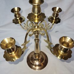 VINTAGE 5 LIGHT BRASS CANDLEBRA 