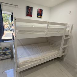Twin Over Twin Bunk Bed With Gel Matress