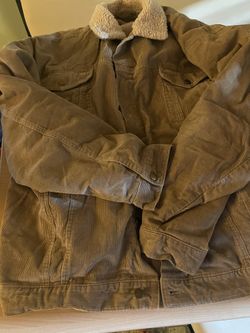 MEN CORDUROY SHERPA LINED TRUCKER JACKET MEN SIZE XL
