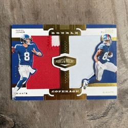 2019 Plates & Patches Daniel Jones Darius Slayton Double Coverage Dual Patch /99