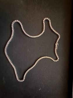 Authentic Shop GLD 4mm Moissanite Tennis Chain 925 Sterling Silver 20" VVS D Col